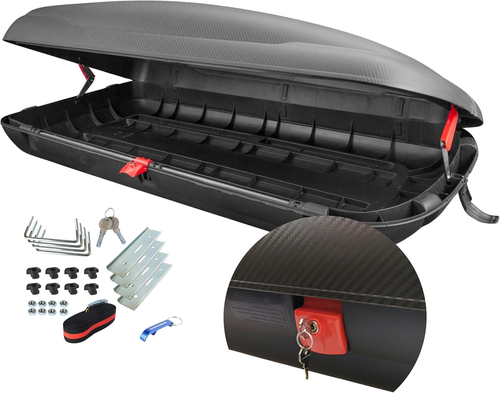 -BA400 Box Da Tetto per Auto, Da 400 L, Effetto Carbonio, Con Chiusura Centraliz - Foto 6 di 12