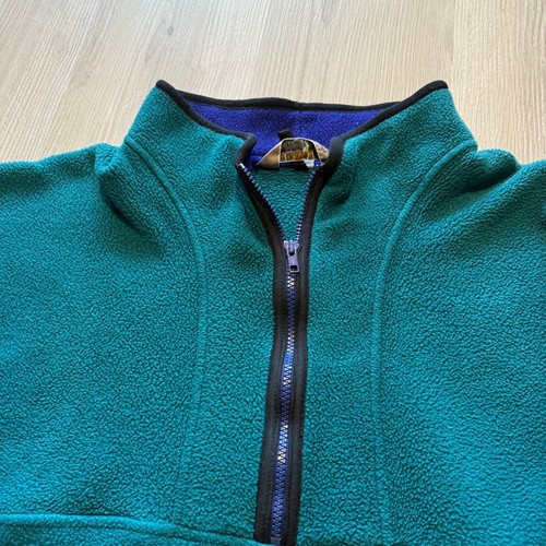 Men's Vintage 90's EMS Green Purple 1/2 Zip Pullover Fleece Jacket Sz Medium VTG - Picture 7 of 7