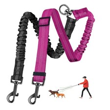 Double Dog Leash - 360 Swivel Tangle Free Splitter Attachment, 2 Dogs Multi