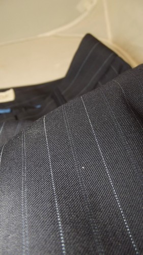 Massimo Dutti Pantalone Donna Blu Gessato Taglia 40 Dritto Super 120s Elegante - Picture 6 of 18