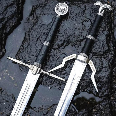 2 Geralt s Sword The Witcher 3 Witcher-Inspired Steel Display Blade with Wolf