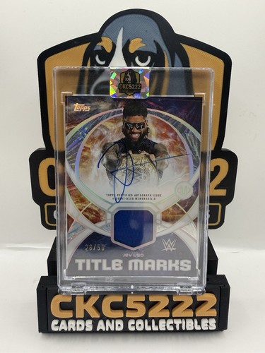 2026 Topps Universe WWE Orange Warp Title Marks Autograph Jey Uso /50