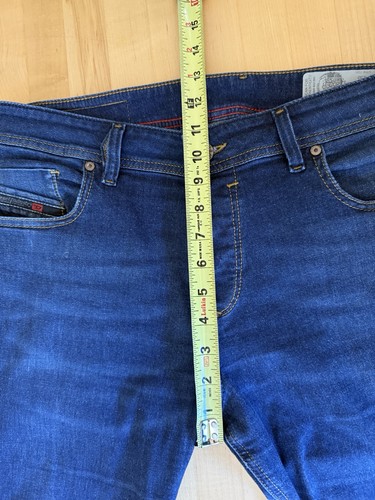 Jeans Diesel Troxer Uomo Elasticizzato W33 L32 Blu Denim Slim Skinny Bottoni Fly - Foto 11 di 12