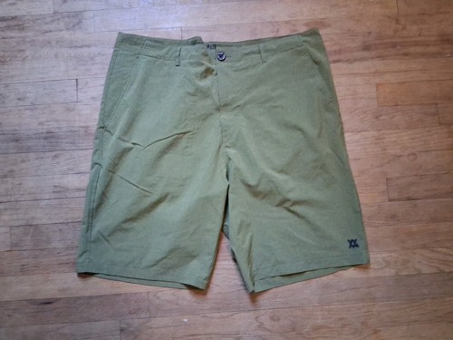 Dixxon Hybird Chino Shorts Green Pockets Stretch Mens Size 40W 12L