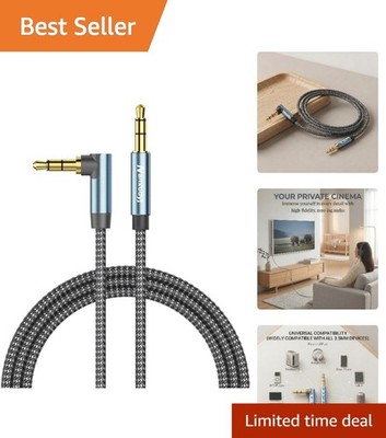 Pro Audio Series 6ft Aux Cord - 90-Degree Connector for Car Stereos & Speakers