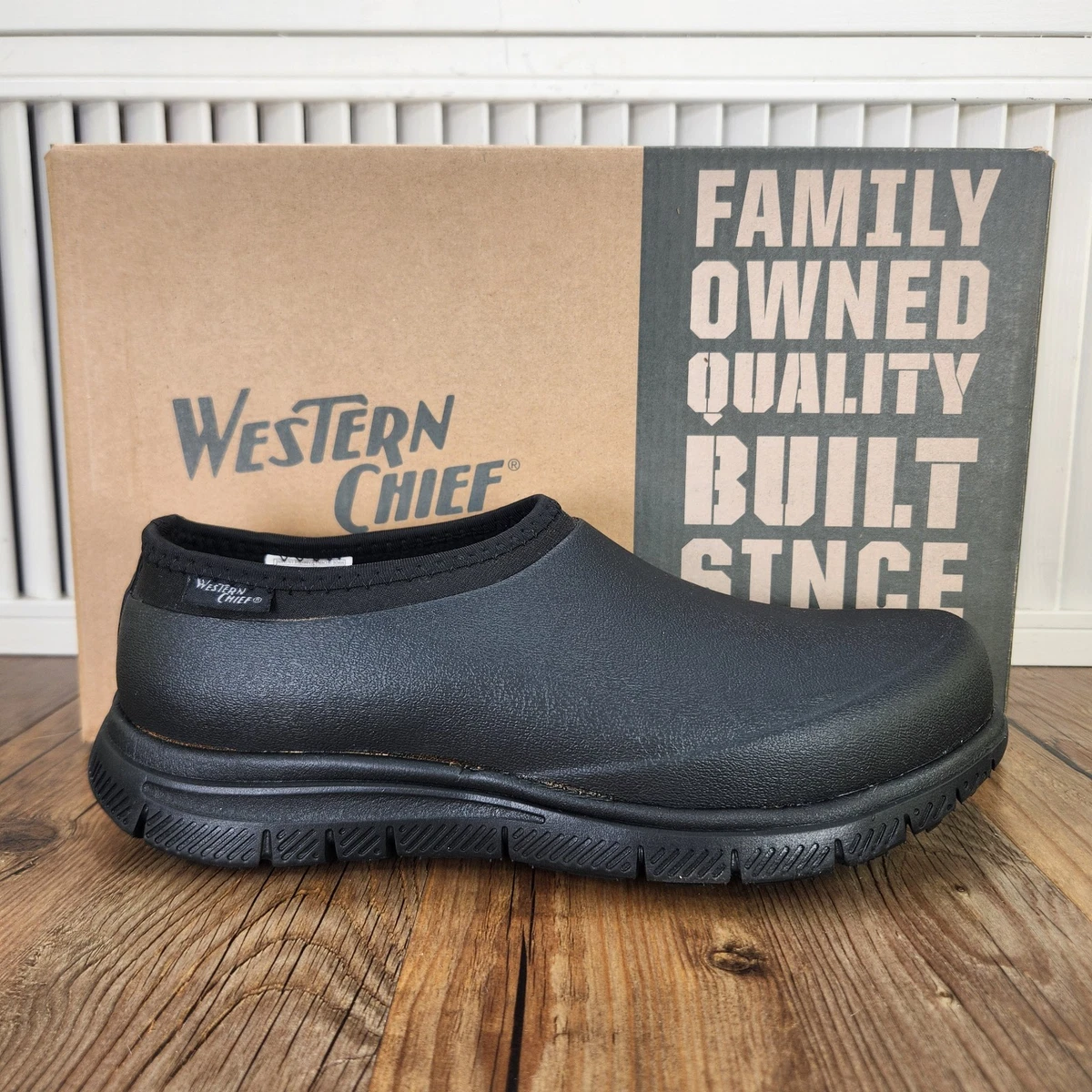 Western Chief Easton Clog Mens Sz 8 Black Rubber Waterproof Outdoor Garden Shoes Shoes WESTERN CHIEF clogs waterproof garden rain Gardening  main image 2