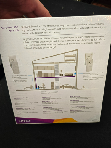 NETGEAR Powerline Adapter Kit 1200 Mbps Wall-plug Ethernet PL1200 NEW Sealed - 第 3/5 張圖片