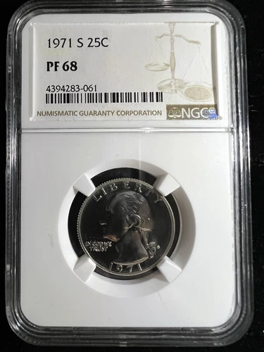 1971 S Proof WASHINGTON QUARTER NGC PF68