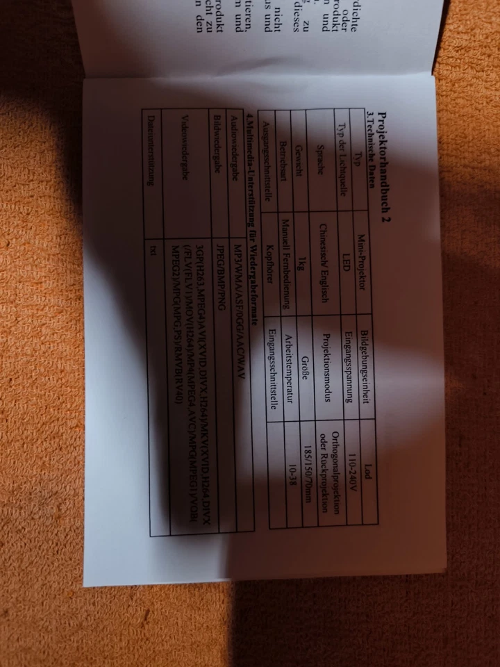 LED Projektor, kaum benutzt - Bild 4 von 4