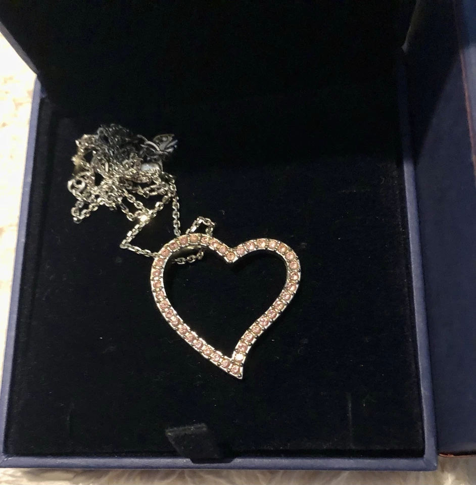 Swarovski Boxed 661060 Silver Tone Pink Crystal 38cm Pendant Chain Necklace VGC! - Image 2 of 3