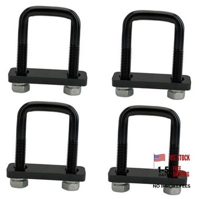 4 Pack Square U-Bolt for Trailer- Fits Fits Up To 1.75 Inch Wide Leaf Springs