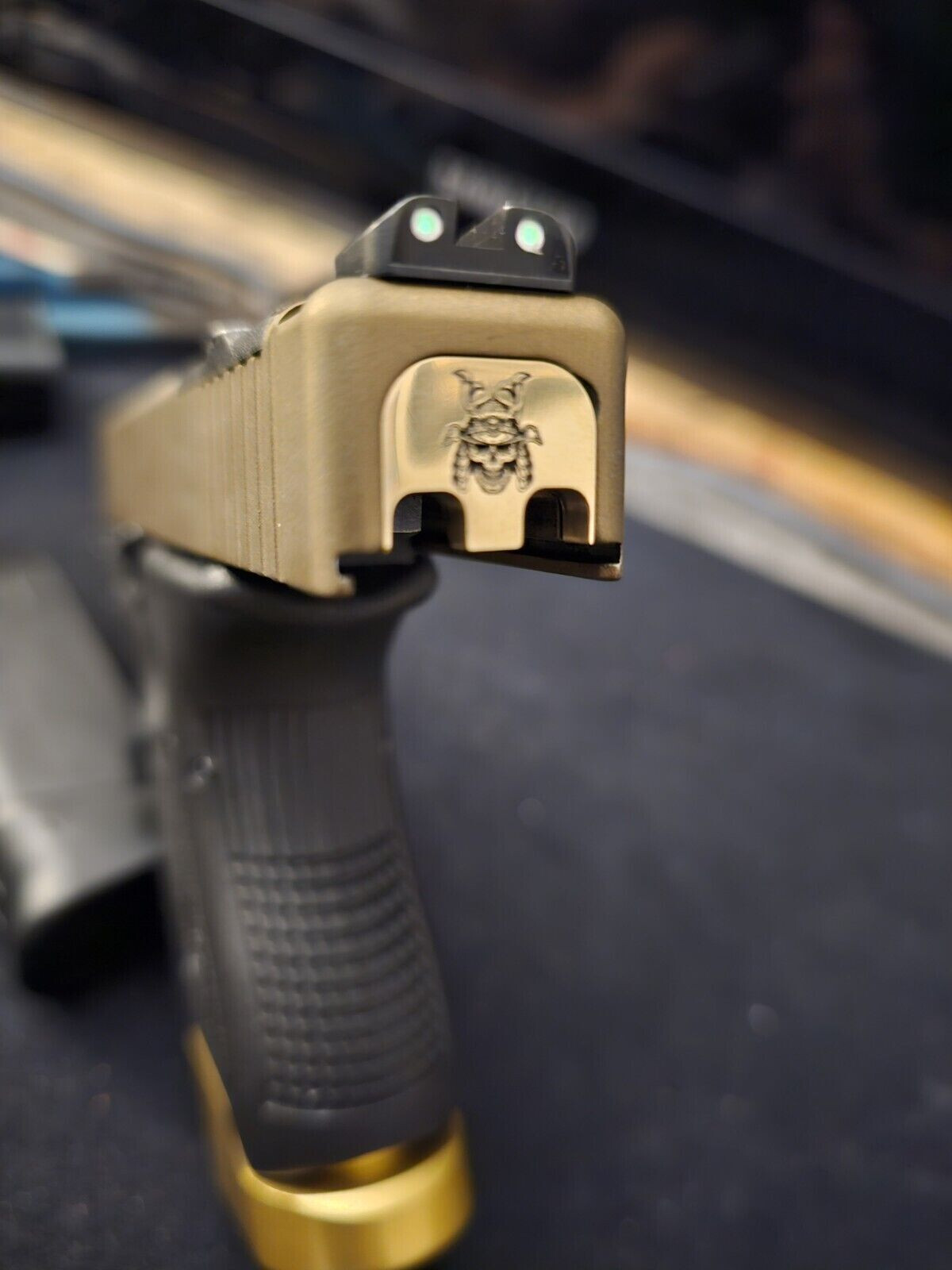 Brass DEEP LASER ENGRAVED Backplate Slide for Glock Gen 15 17 19 21 22