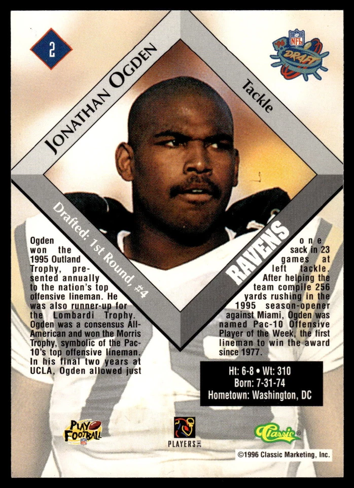 1996 Classic NFL Rookies Football Pick Your Card - Image 2 of 2