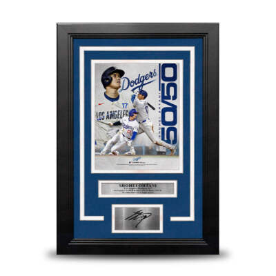 Shohei Ohtani 50-50 Season Record Dodgers 8x10 Framed Photo