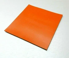 Silicone Rubber Sheet 6x6 x 1/8" High Temp Solid Pad Red/Orange Grade