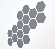 Image of Hexagon Pattern Vinyl Wall Art Decals/Stickers - Various Colours & Sizes