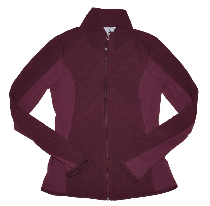 athleta full zip quilted stretch knit athletic jacket