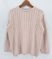 Vunic Damen Warmer Pullover Sweater Langarm Strick Zopfmuster in Gr. S