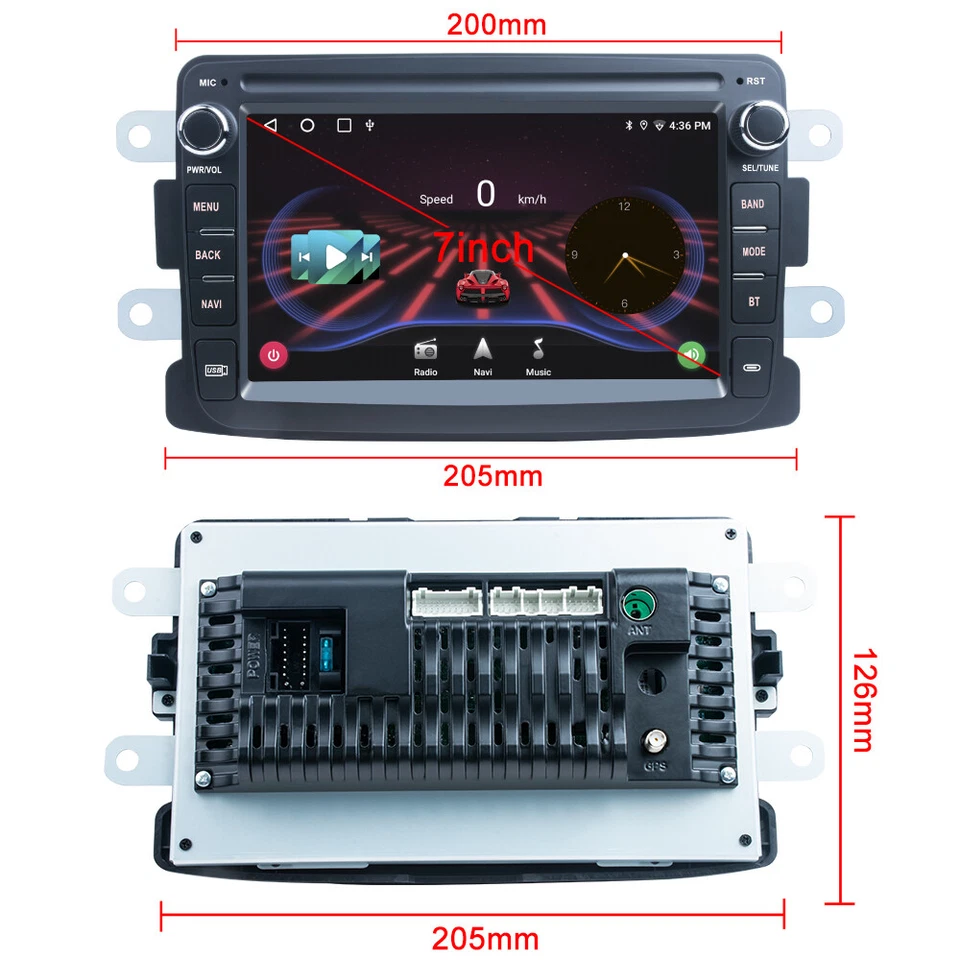 2+64G 8" Android 13 Car Stereo Radio CarPlay GPS Navi For Renault Dacia Duster - Изображение 2 из 4
