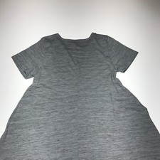 LulaRoe T-Shirt Dress Womens Size Small Marled Gray w/ Orange Pocket Hi-Low Hem