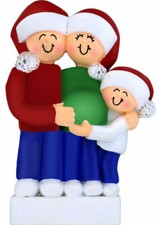 We're Expecting Pregnant 2 with One Child Ornament  PERSONALIZED FREE  