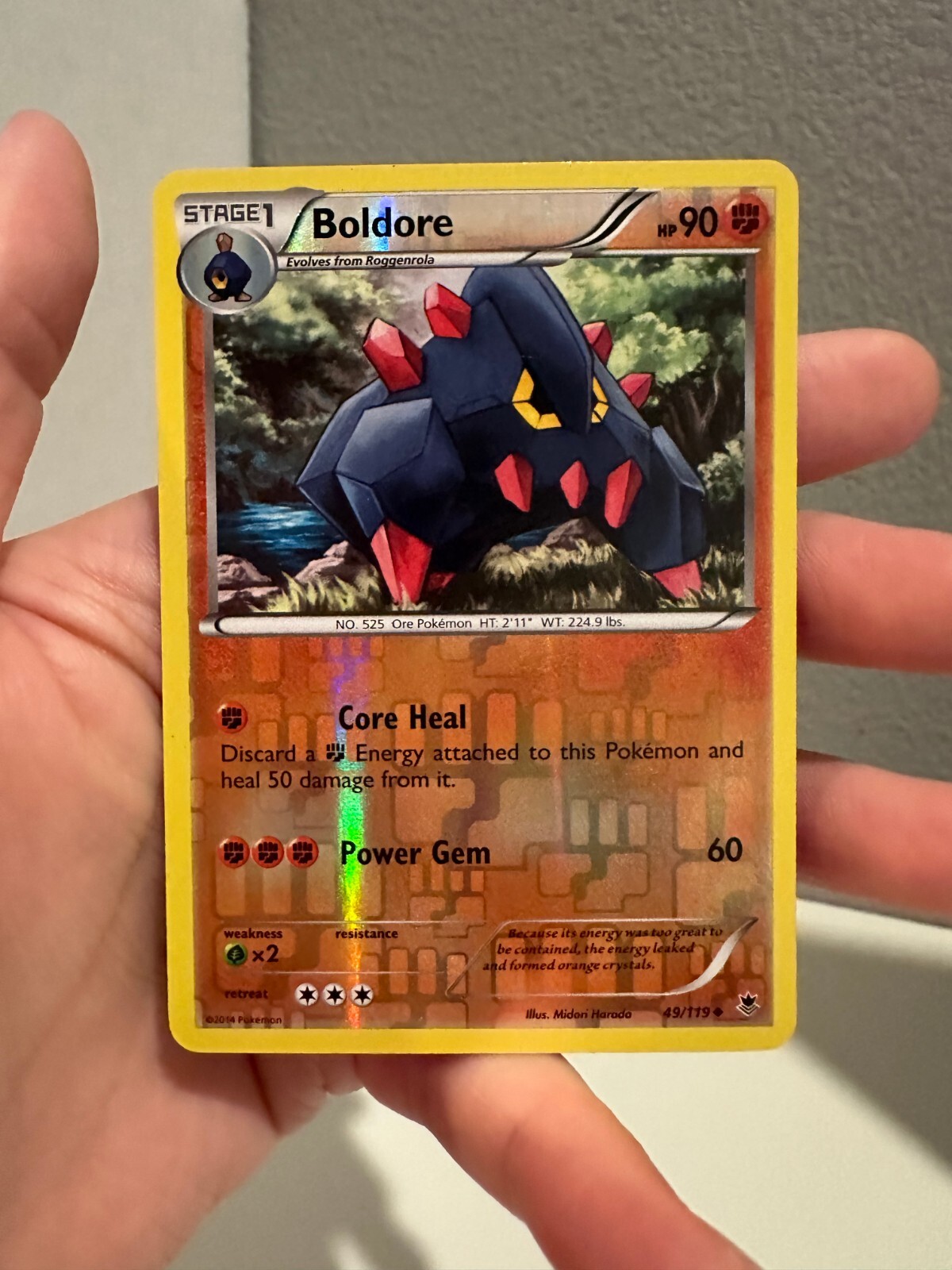 Pokémon TCG Boldore Phantom Forces 49/119 Reverse Holo Uncommon LP 1215#257
