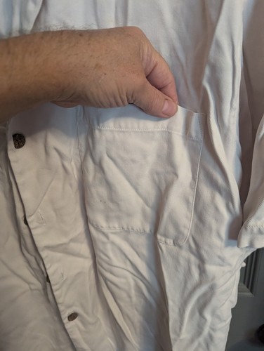 Tommy Bahama Shirt Mens L Off White Solid Silk Collared Short Sleeve Button * - Picture 3 of 5
