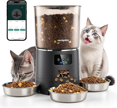 Automatic Cat Feeder for 3 Cats, 6L/25 Cups Smart WiFi Pet Feeder
