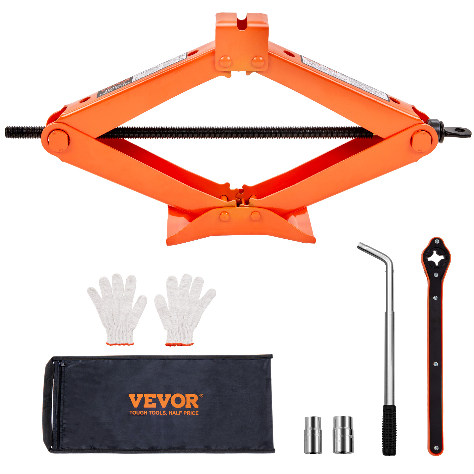 Cric de voiture 2,5T VEVOR avec clé à roue et hauteur de levage extensible 435mm