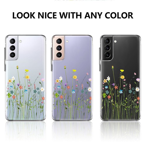 Flower Design Phone Case Clear Soft Cover For Samsung Galaxy S23 S22 S21 FE S24 - Picture 50 of 98