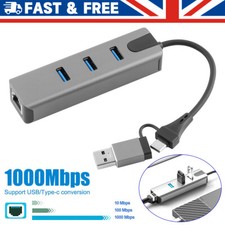 Image of USB 3.0 to Ethernet Adapter 2.5G Type-C to RJ45 Network LAN Gigabit 1000Mbps Hub