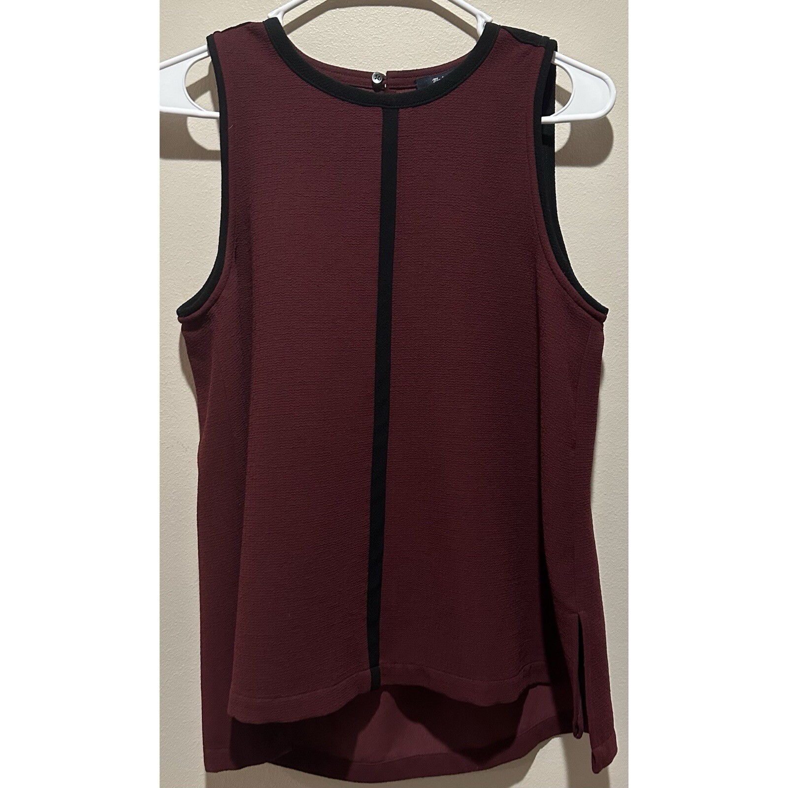Madewell Womens Burgundy Crepe Sleeveless Blouse Size Small