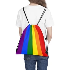 Rainbow color lite backpack draw string bag