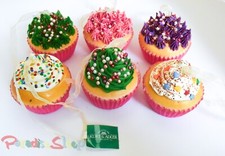  KURT ADLER  Foam Cupcake Dessert Ornaments. Set of 6.  ADORABLE - REALISTIC 