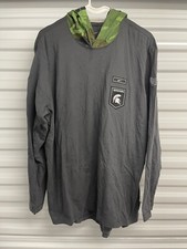 Nike On-Field Cotton Michigan State Spartans Long Sleeve Hooded Shirt Size L
