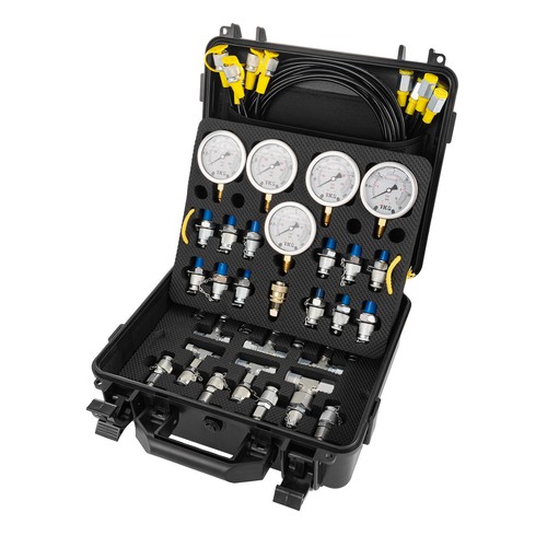 Hydraulic Pressure Test Kit 5 Gauges 13 Couplings 14 Tee Connectors 5 Test Hoses - Picture 3 of 12