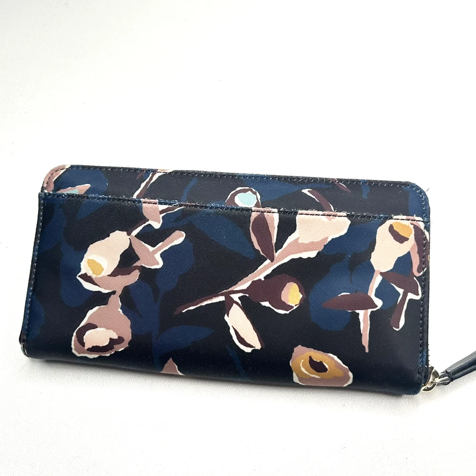 Elegante KATE SPADE Cartera Papel Rosa Floral Grande Continental Organizador Cremallera Alrededor Foto 2 de 4