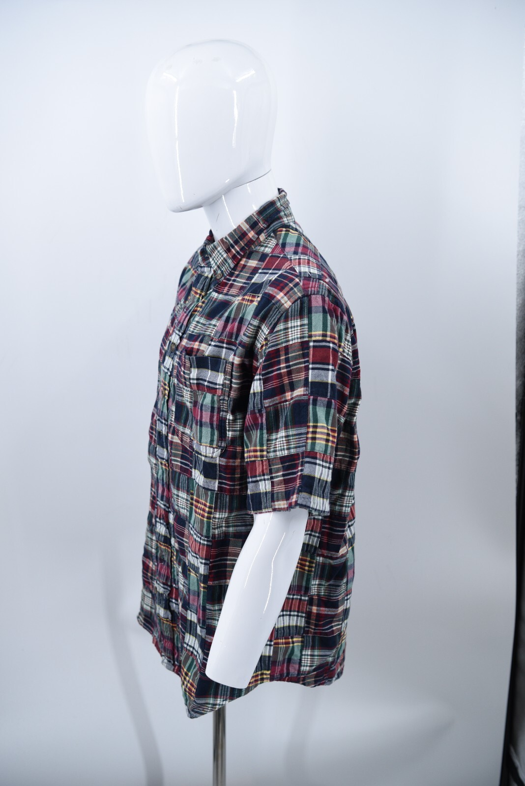 Krazy Kat Patchwork Indian Madras Short Sleeve Bu… - image 6