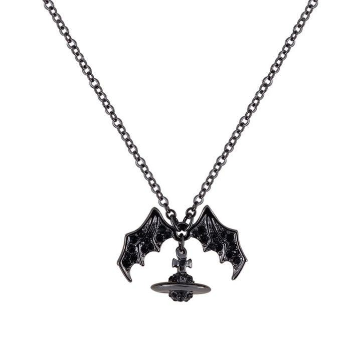 Vivienne Westwood Bat Wing Orb ネックレス Vivienne Westwood Bat Necklace Pendant Black Orb Chain parts 44cm