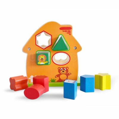 Kinder Tier bunt Holzhaus Formsortierer Box Blöcke Kleinkind Vorschule