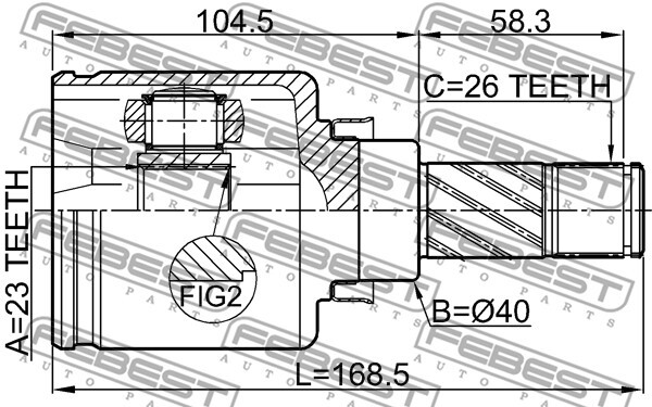 0211-C11LH FEBEST Joint Kit, drive shaft for NISSAN,NISSAN (DFAC)