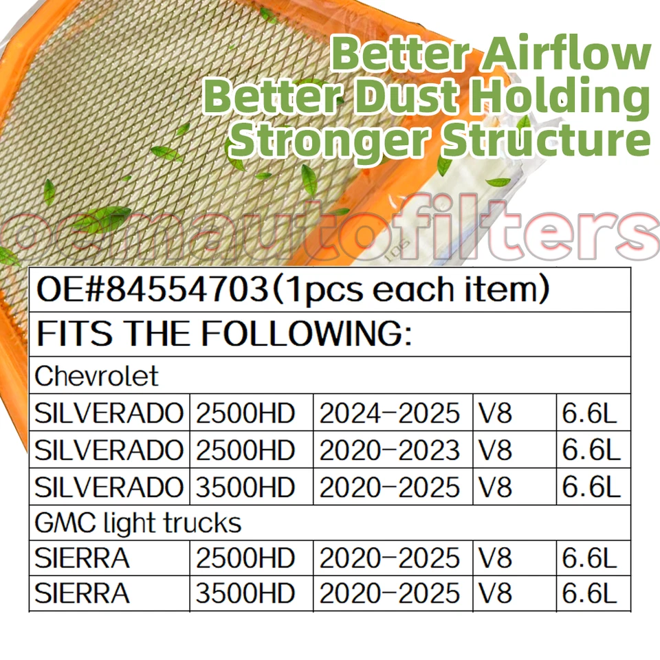 OEM Air Filter Chevrolet Silverado 2500/GMC Sierra 3500 #84554703 A31515 WA11057 Foto 2 de 4