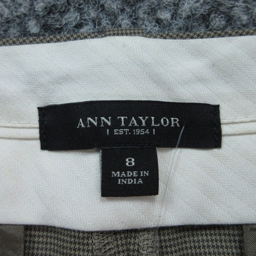 Ann Taylor Pants Womens 8 Beige Black Houndstooth Tapered 32x25.5 - Picture 14 of 22