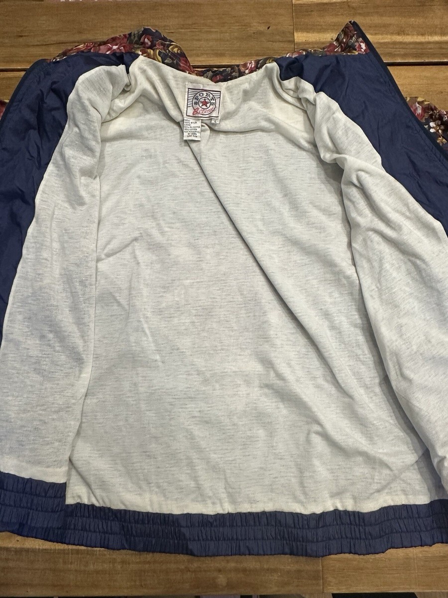 Vintage 90s Sport Full Zip Windbreaker Jacket L VTG Roses Plaid 3