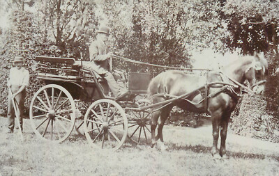 Photographic postcard horse coach Millbrook Jersey 1911