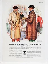 1937 Warrenton Virginia North Wales Club Stroock Camel Hair Coat Art Print AD