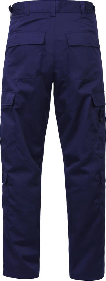 Navy Blue EMS EMT Pants Tactical 9 Pocket Uniform Zipper Fly Active Cargo Work - Image 3 of 4