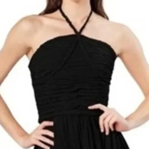 DRESS THE POPULATION Black Aura Halter Neck Maxi Long Dress Women's Medium new - Picture 2 of 15