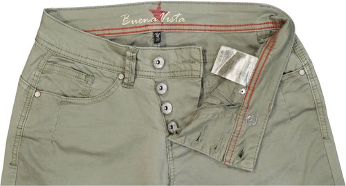 NEU! Buena Vista Damen Hose Capri Malibu-Capri Stretch Twill Gr. XS khaki - Afbeelding 3 van 3