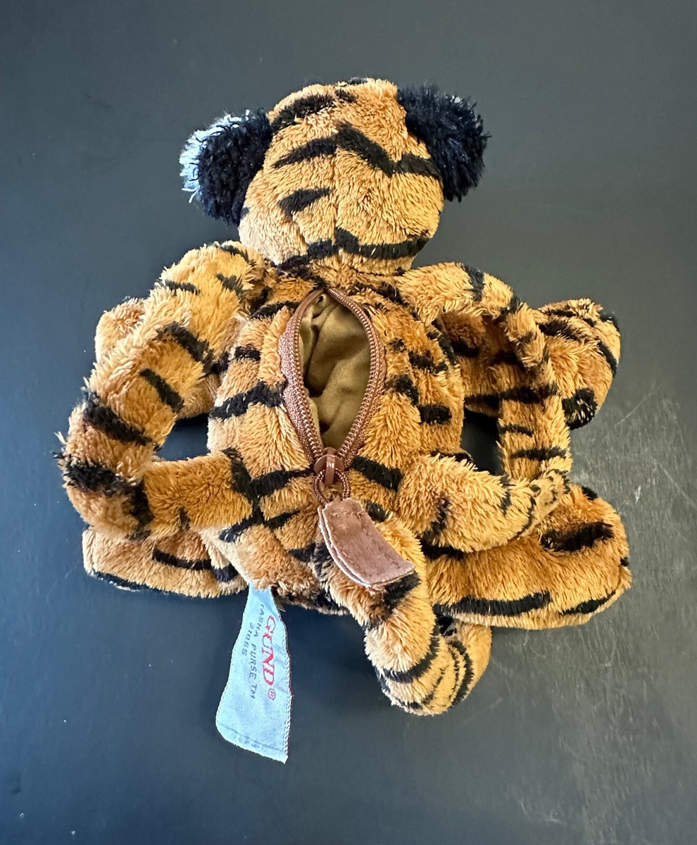 Vintage Gund Plush Tasha Purse 31055 Tiger Soft Floppy With Vintage Gund Plush Tasha Purse 31055 Tiger Soft Floppy With